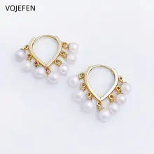 18K Gold Akoya Pearl Hoop Earrings | Luxury Huggie Studs