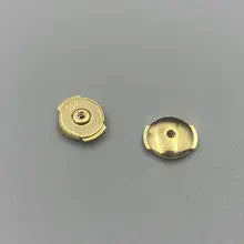 Solid 18k Gold Stud Earring Spring Plate Stopper Clasp Back Au750 Fine Jewelry Accessories Findings Manufaturer Direct Sale - White gold color 6mm without Pin