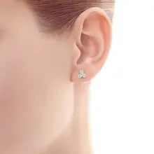 14k White Gold Lab-Grown Diamond Stud Earrings 3mm Round DEF VS-VVS