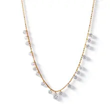 Elegant 18K Gold Necklace with Lab Diamonds - Trendy Pendant Gift