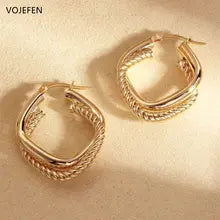 18K Gold Hoops Earrings for Women - Luxury Rope Jewelry Wholesale