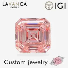 1.0-3.0ct Pink Asscher Cut Lab Loose Diamond VS CVD/HPHT IGI Certified Lab Grown Diamonds Customized Wedding Ring Diamonds - Pink Asscher Cut 1.0ct fancy VS2