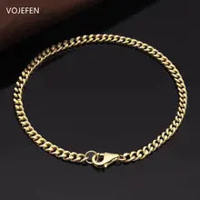 18K Gold Cuban Chain Bracelet for Women & Men - Luxury Jewelry 18CM