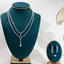 Messi Jewelry 18K Gold Lab Diamond Tennis Bracelet & Earrings Set