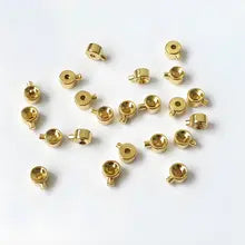 Pure 18k 14K Gold End Clip Tube Beads Cap Fine Jewelry Making DIY Accessories Findings Steeling Wire End Stop Au750 Crimp Beads - Yellow gold color pure 18k gold
