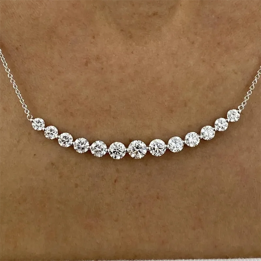 3.22ct Round Lab Grown Diamond Necklace in 10K White Gold