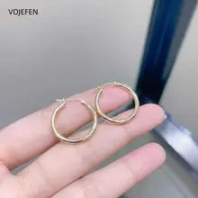18K Gold Hoop Earrings for Women & Men - Luxury Round Jewelry Gift