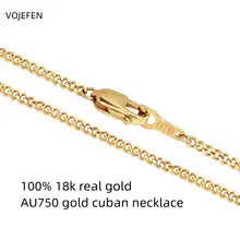 VOJEFEN 18K Gold Cuban Chain Necklace for Men & Women - Luxury Jewelry