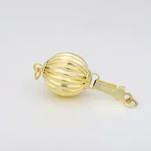 Pearl Necklace Connector Lock Clasp Au750 Au585 Fine Jewelry DIY Accessories Pure Real 14k 18k Gold lantern Clasp - 14k yellow gold 5mm