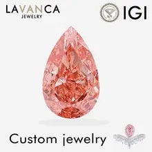 0.5-3.0ct HPHT/CVD Fancy Pink Lab Grown Diamonds Pink Pear Cut Lab Created Diamonds IGI Certificate Diamonds For Jewelry Made - Pink Pear Cut 0.5ct intense VS2