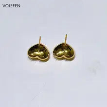 18k Gold Heart Pendant Jewelry Set for Women - Luxury Earrings & Necklace