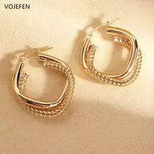 18K Gold Hoops Earrings for Women - Luxury Rope Jewelry Wholesale