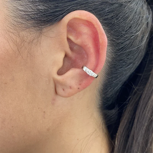 0.3 Ctw Marquise Cut Lab Diamonds 14K Gold Cuff Earring