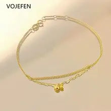 18K Gold Charm Beads Pendant Bracelet - Cute Romantic Couples Jewelry