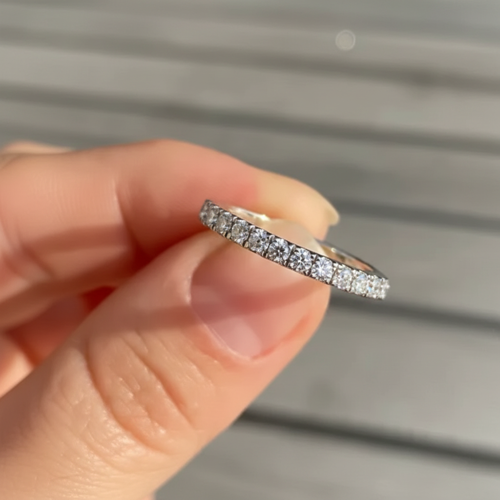 0.32ctw Lab Grown Diamond Half Eternity Band in 14k White Gold